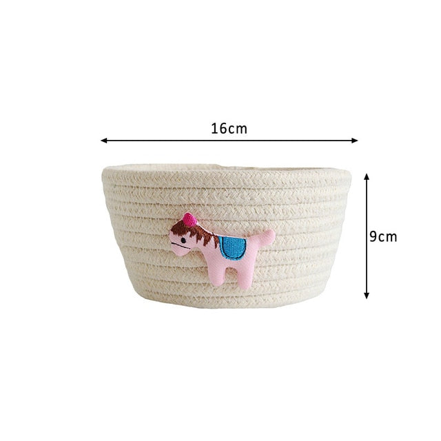 Cartoon Animals Hand Woven Storage Basket
