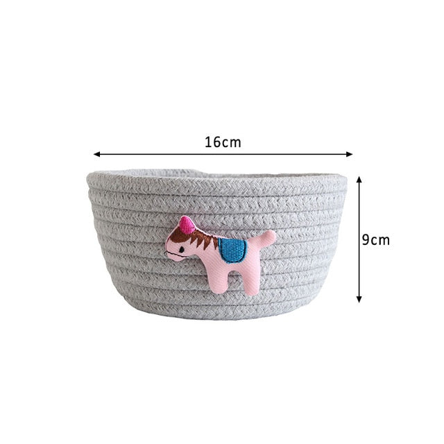 Cartoon Animals Hand Woven Storage Basket