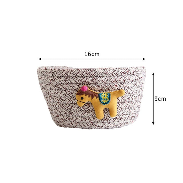 Cartoon Animals Hand Woven Storage Basket
