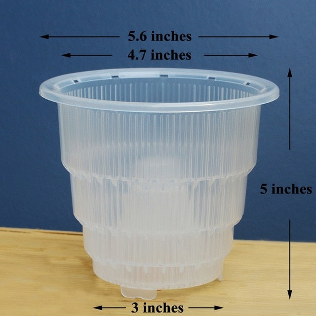 Plastic Clear Orchid Pot Planter Wall Good Drainage and Air Holes