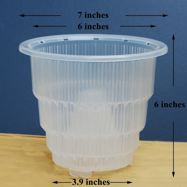 Plastic Clear Orchid Pot Planter Wall Good Drainage and Air Holes