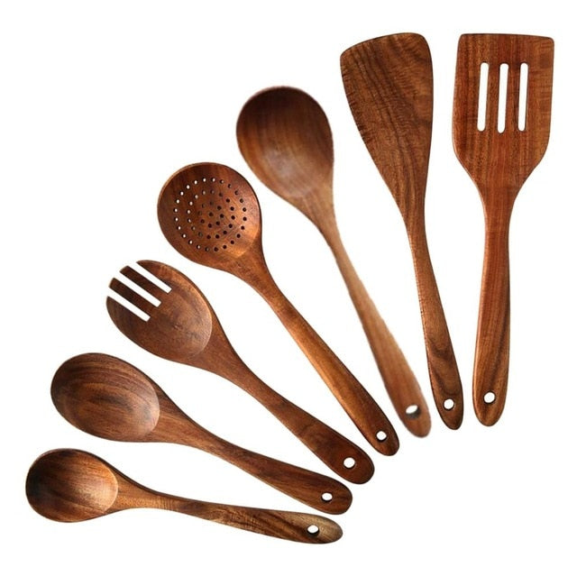 Wooden Spoons, 6 Pieces Wood Soup