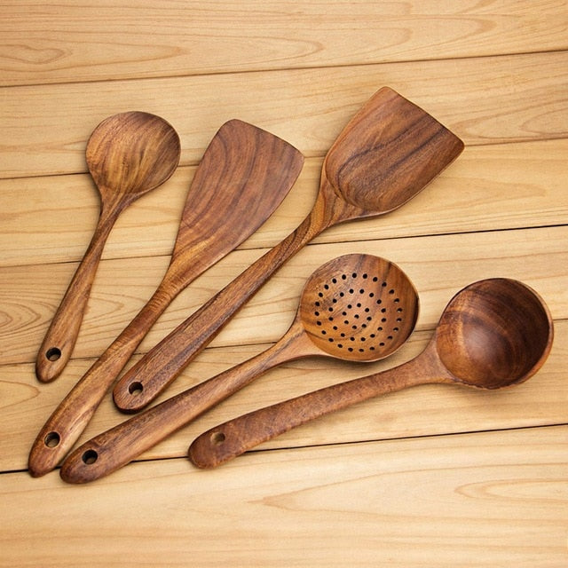 Wooden Spoons, 6 Pieces Wood Soup