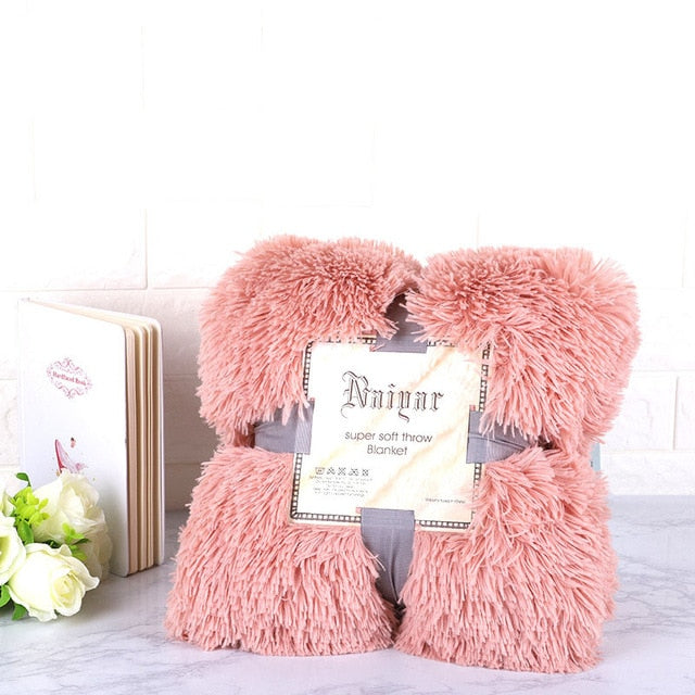 Plush Blanket Long Shaggy Bedding Sheet