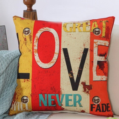 Fashion Cushion Letter Printed Throw Pillow