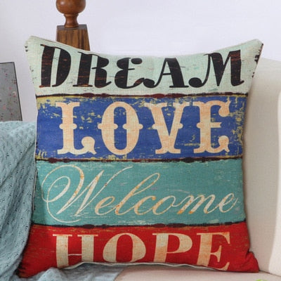 Fashion Cushion Letter Printed Throw Pillow