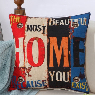 Fashion Cushion Letter Printed Throw Pillow