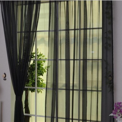 1Pieces Curtain Pure Color Tulle Door Window Curtain