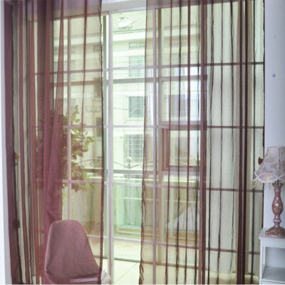 1Pieces Curtain Pure Color Tulle Door Window Curtain