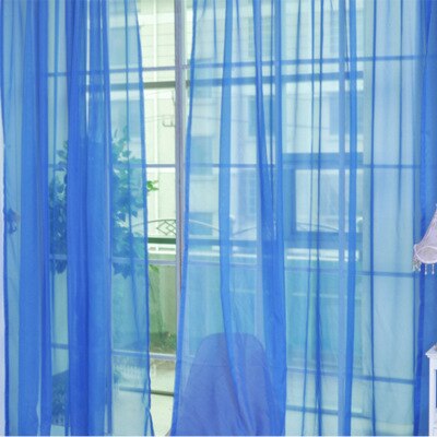 1Pieces Curtain Pure Color Tulle Door Window Curtain
