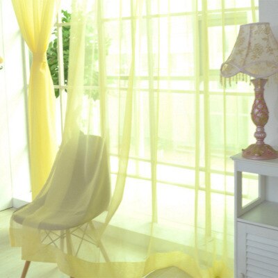 1Pieces Curtain Pure Color Tulle Door Window Curtain