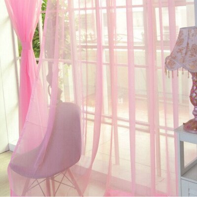 1Pieces Curtain Pure Color Tulle Door Window Curtain