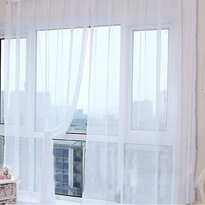 1Pieces Curtain Pure Color Tulle Door Window Curtain