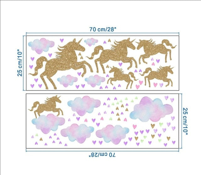 Golden unicorn wall stickers Vinyl wall