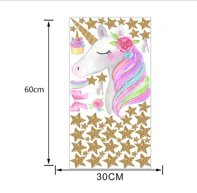 Golden unicorn wall stickers Vinyl wall