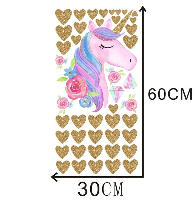 Golden unicorn wall stickers Vinyl wall