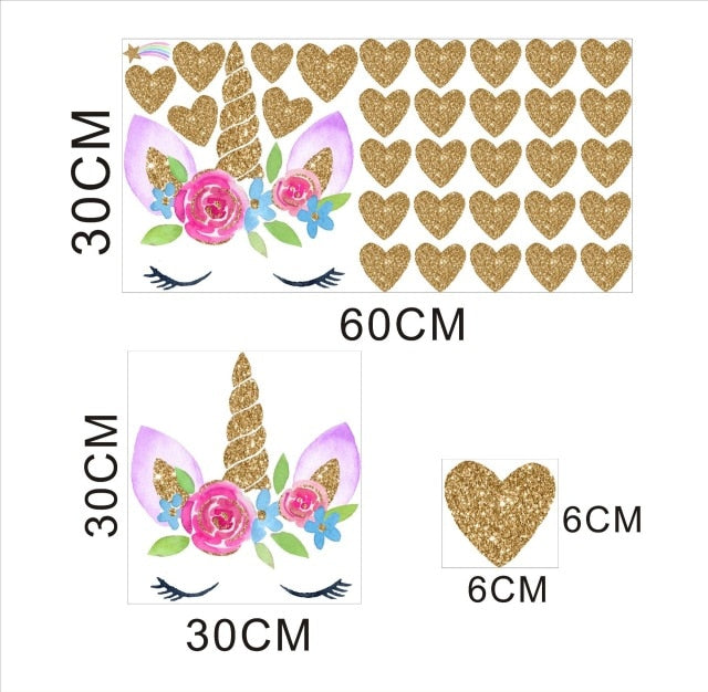 Golden unicorn wall stickers Vinyl wall