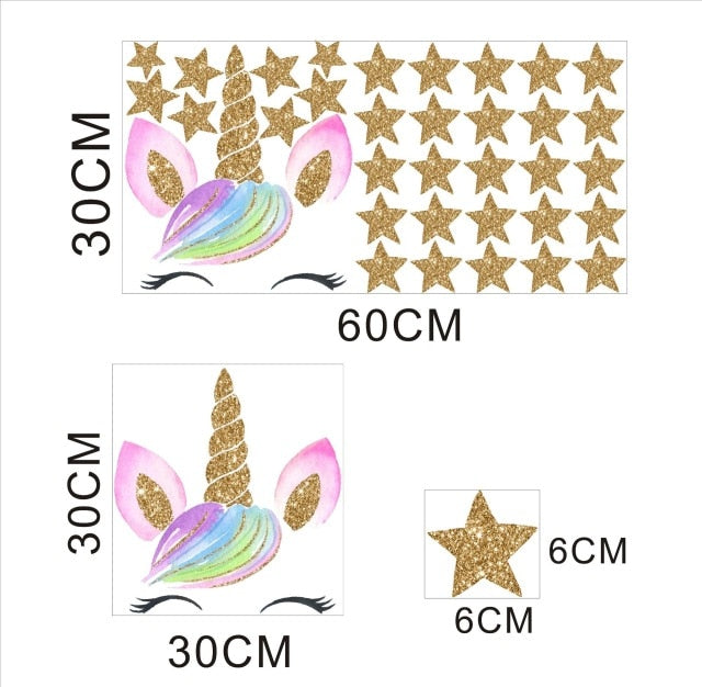 Golden unicorn wall stickers Vinyl wall