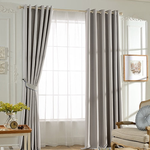 Blackout Modern Solid Shading Curtains