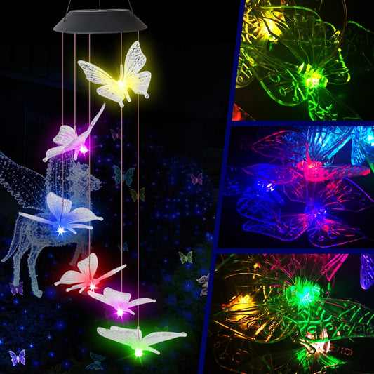 LED Multicolor Butterfly Wind Chime Lawn Lamps