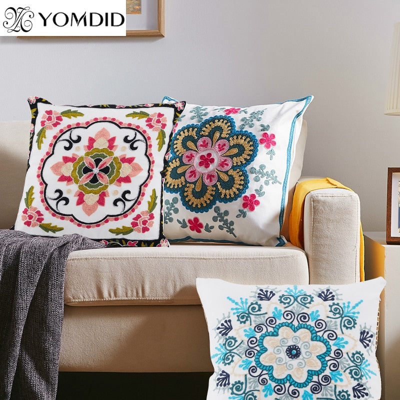 Hand-embroidered Sofa Decorative Pillow