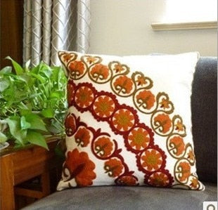 Hand-embroidered Sofa Decorative Pillow