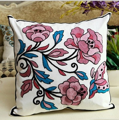 Hand-embroidered Sofa Decorative Pillow
