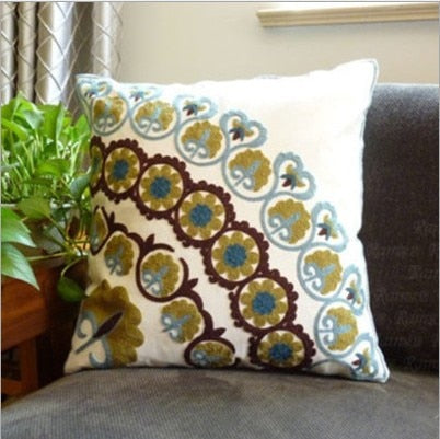 Hand-embroidered Sofa Decorative Pillow