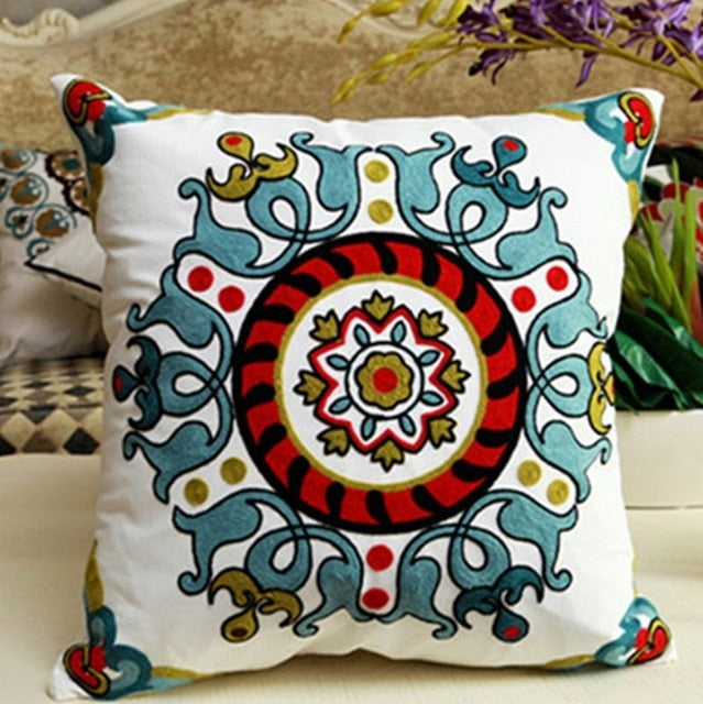 Hand-embroidered Sofa Decorative Pillow