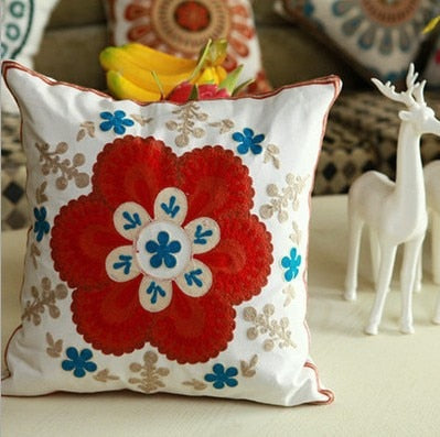 Hand-embroidered Sofa Decorative Pillow
