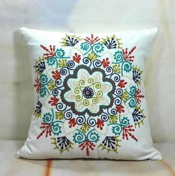 Hand-embroidered Sofa Decorative Pillow