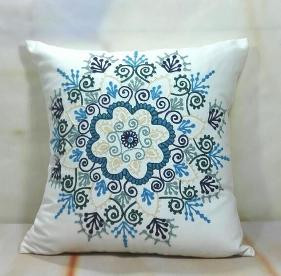 Hand-embroidered Sofa Decorative Pillow