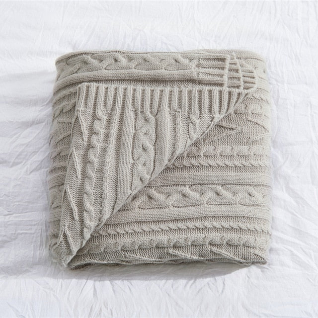 Brand Winter Stripe Fleece Blanket