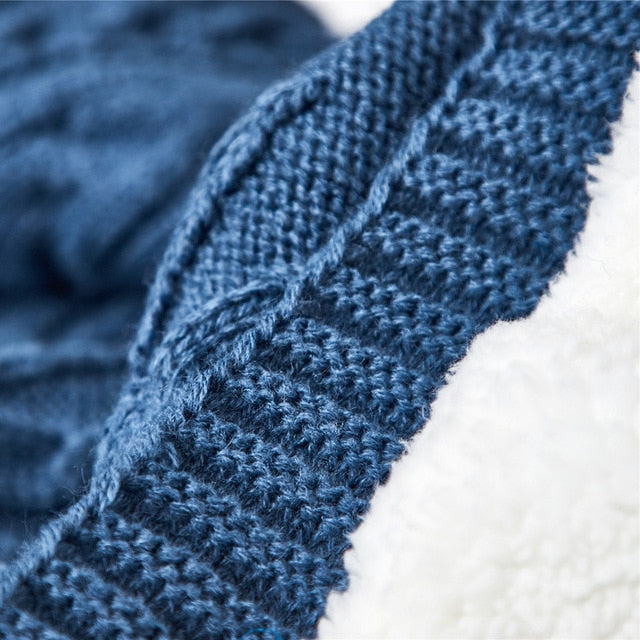 Brand Winter Stripe Fleece Blanket
