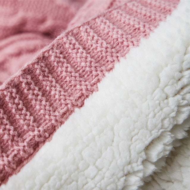 Brand Winter Stripe Fleece Blanket