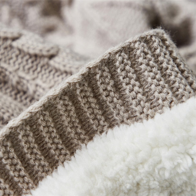 Brand Winter Stripe Fleece Blanket