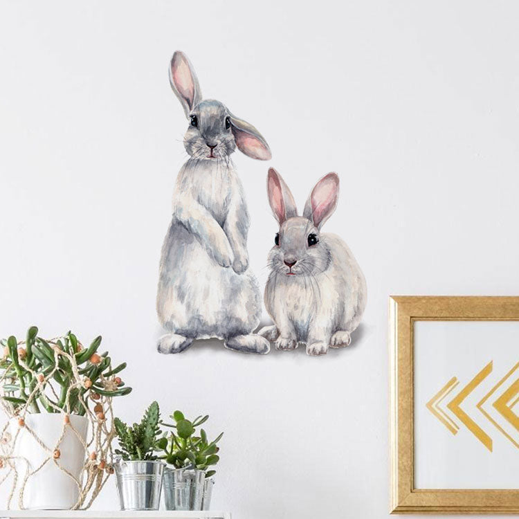 Two Cute Rabbits Wall Sticker Decoration