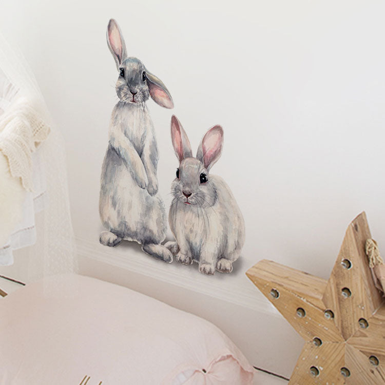 Two Cute Rabbits Wall Sticker Decoration