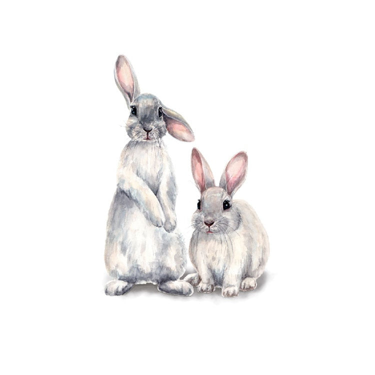 Two Cute Rabbits Wall Sticker Decoration