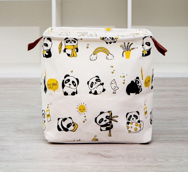 New Folding Linen Fabric Storage Basket Cube