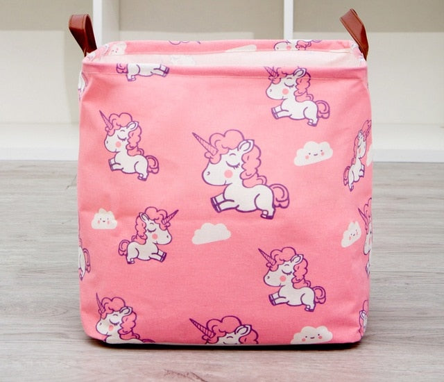 New Folding Linen Fabric Storage Basket Cube