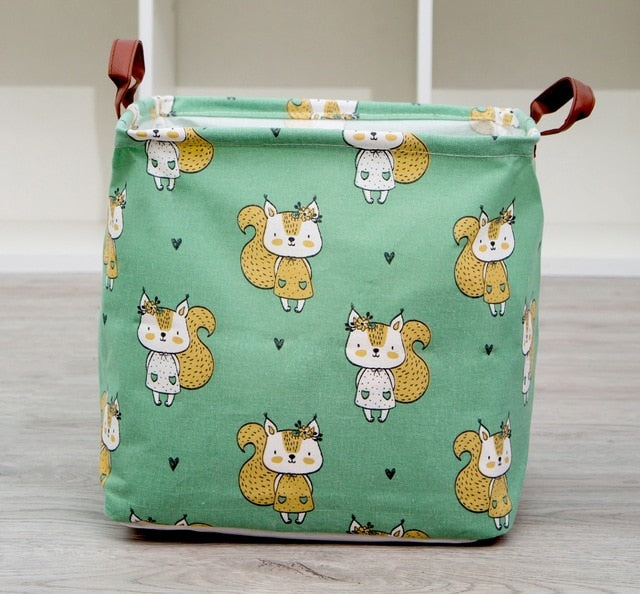 New Folding Linen Fabric Storage Basket Cube