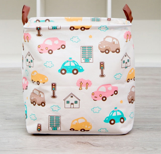 New Folding Linen Fabric Storage Basket Cube