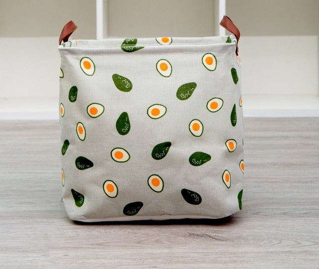 New Folding Linen Fabric Storage Basket Cube