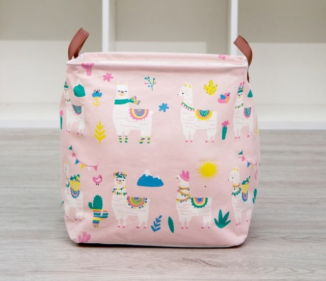 New Folding Linen Fabric Storage Basket Cube