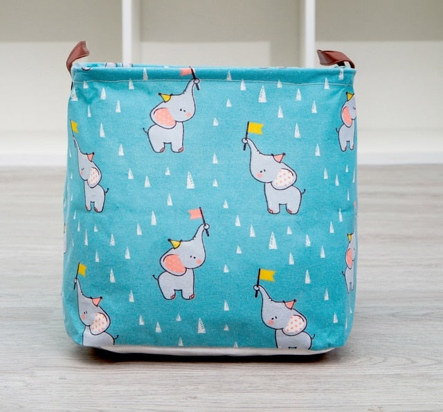 New Folding Linen Fabric Storage Basket Cube