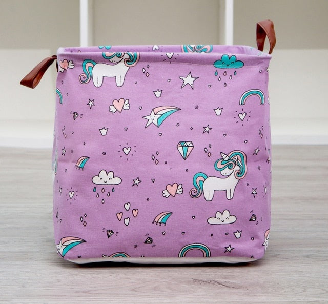 New Folding Linen Fabric Storage Basket Cube