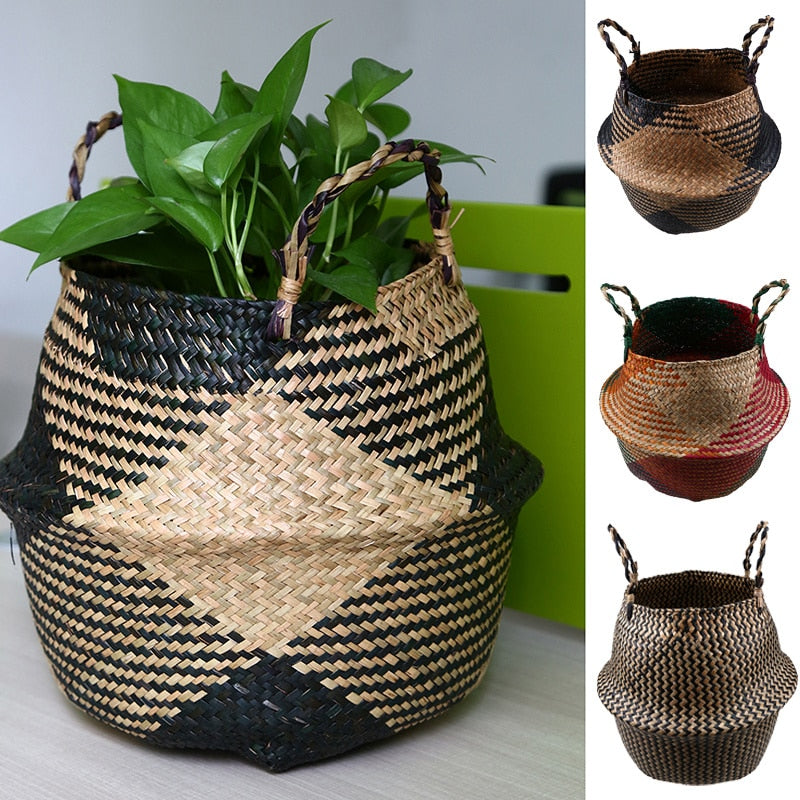 Foldable Rattan Woven Flower Basket
