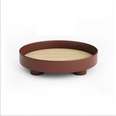 Wooden Round Storage Tray Tableware