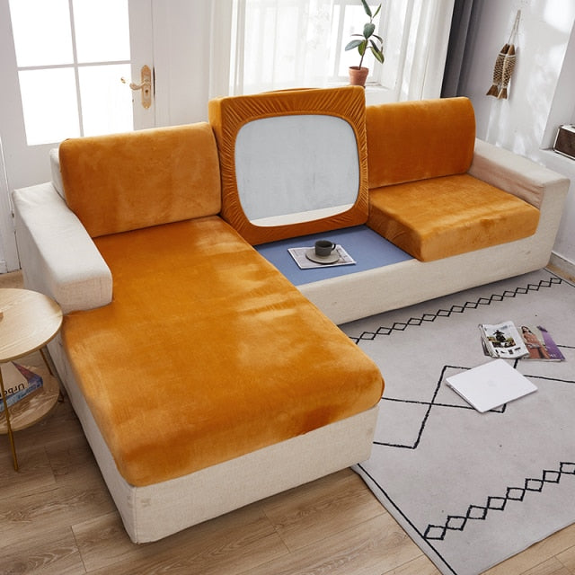 Thick Velvet Sofa Cover Solid Color Sofa